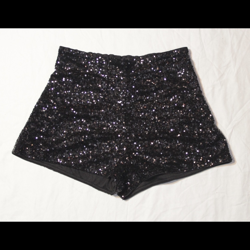 H&M sequined high waisted shorts